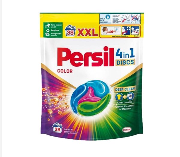 Капсули за пране Persil Discs Deep Clean 4 in 1 Color цветно 38 бр в пакет