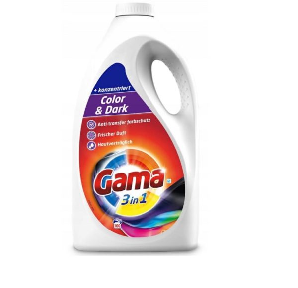 Течен перилен препарат Gama, Colors & Dark, концентриран, 3в1, 5 л, 100 пранета