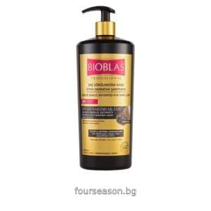 Bioblas Професионален шампоан против косопад Органичен екстракт от черен чесън, 1000 мл