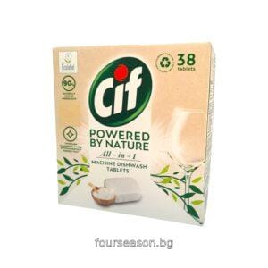 Cif Powered By Nature All in One НАТУРАЛНИ Таблетки за съдомиялна 38 бр Полско качество